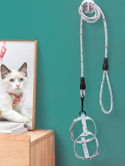 Cat Traction Rope Chest Harness I-Shaped Traction Rope Cat Chain - Dog Hugs Cat