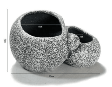 Ceramic Simulation Stone Hydroponic Pots, Multifunctional Cichlid Pots, Hide Breeding Fish Tanks - Dog Hugs Cat
