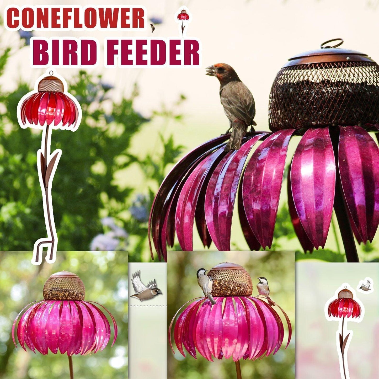 Garden Petal Shape Bird Feeder - Dog Hugs Cat