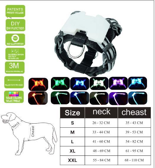 Led Pet Dog Luminous Collar Usb Rechargeable Silicone Collar Luminous Dog Neck Teddy Golden Retriever Large, Medium And Small Collar - Dog Hugs Cat