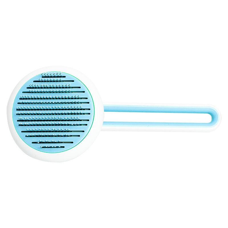 Pet Dog Hair Remover Cat Brush Grooming Tool Automatic Massage Comb Round Hair Brush For Cat Dog Pet Supplies - Dog Hugs Cat