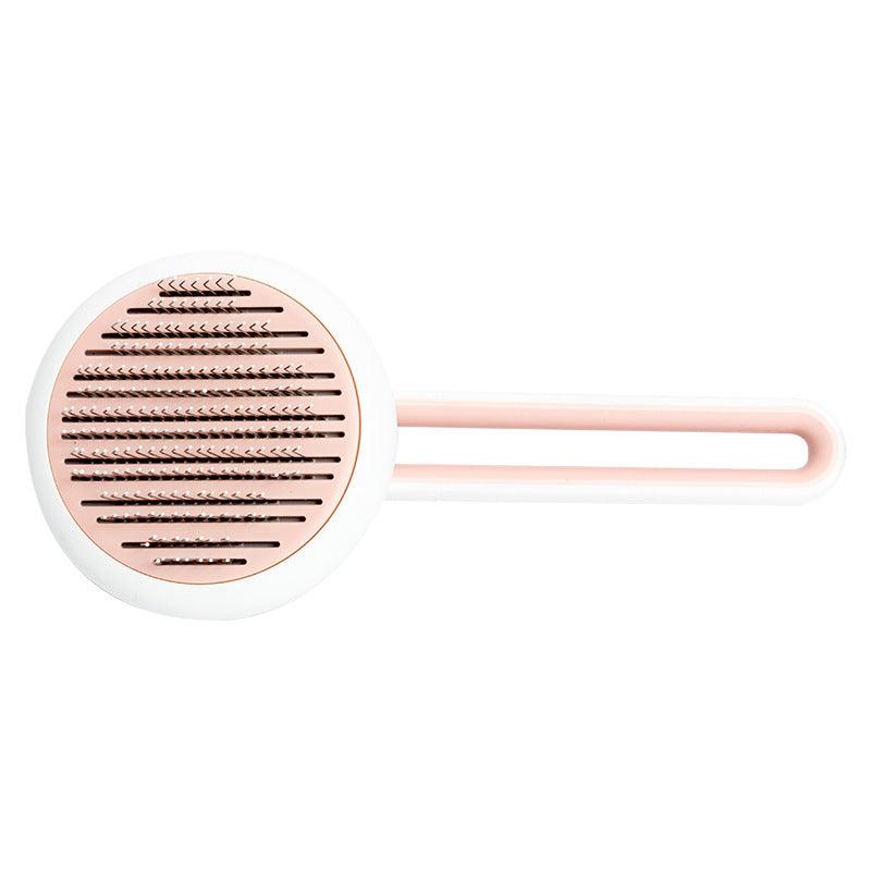 Pet Dog Hair Remover Cat Brush Grooming Tool Automatic Massage Comb Round Hair Brush For Cat Dog Pet Supplies - Dog Hugs Cat