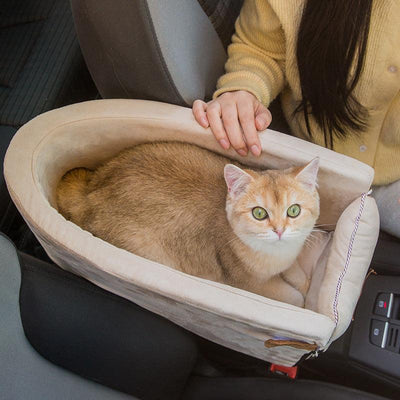 Car Safety Cat Dog Bed Travel Central Control Pet Seat Transport Dog Carrier - Dog Hugs Cat