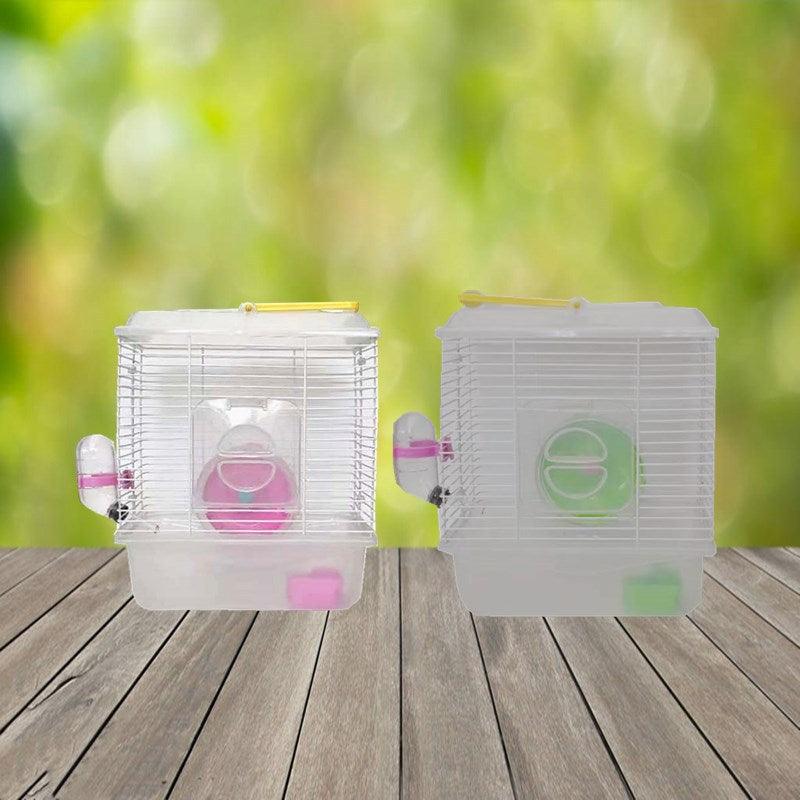 Portable Cage Hamster Supplies Single-Layer Villa Golden Silk Bear Hamster Cage Heightened Plastic Cover Transparent Crystal Small Garden Cage - Dog Hugs Cat