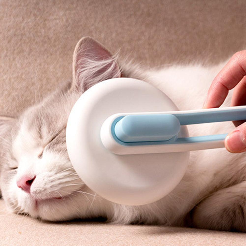 Pet Dog Hair Remover Cat Brush Grooming Tool Automatic Massage Comb Round Hair Brush For Cat Dog Pet Supplies - Dog Hugs Cat