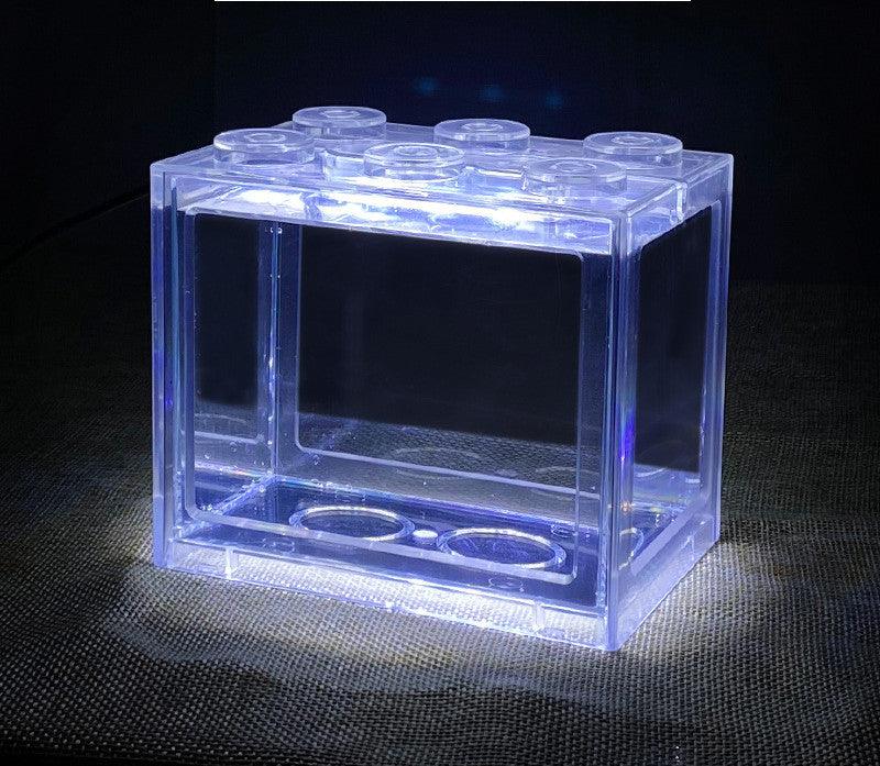 Small Building Block Box Fish Tank Special Fish Tank For Thai Fighting Fish - Dog Hugs Cat