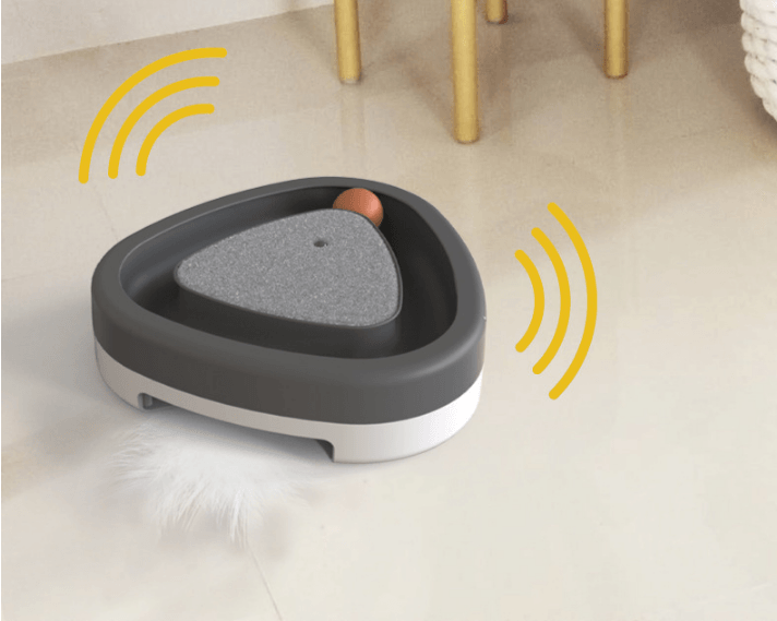 Pet Cat Self-Hey Toy Smart Funny Cat Triangle Turntable Electric Toy Cat Scratcher - Dog Hugs Cat