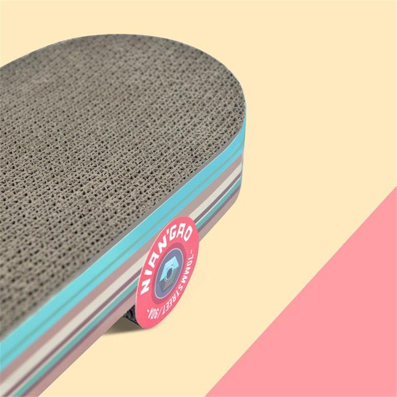 Rice Cake Skateboard Cat Scratching Board Corrugated Small Cat Supplies Cat Toys - Dog Hugs Cat