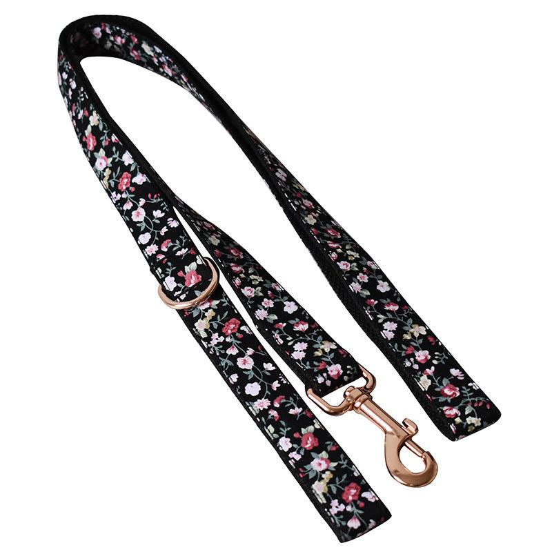 Black Flower Dog And Cat Leash Pet Collar - Dog Hugs Cat