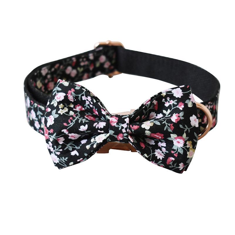 Black Flower Dog And Cat Leash Pet Collar - Dog Hugs Cat