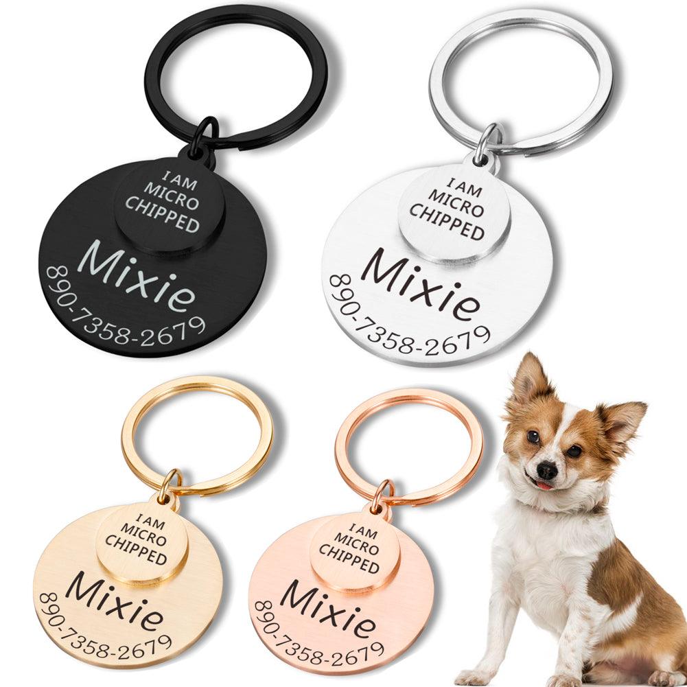 POD Pet Collar Tag Funny Keychain Dog Personalized Puppy Pet Id - Dog Hugs Cat