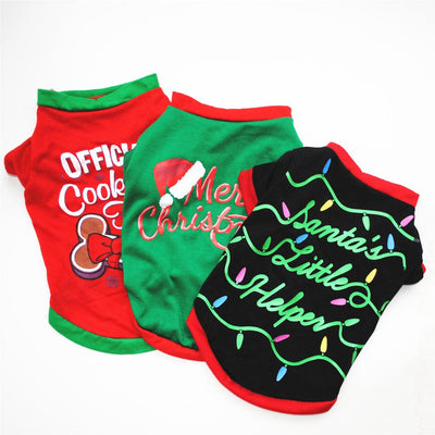 Dog Christmas Costume T-Shirt Vest - Dog Hugs Cat