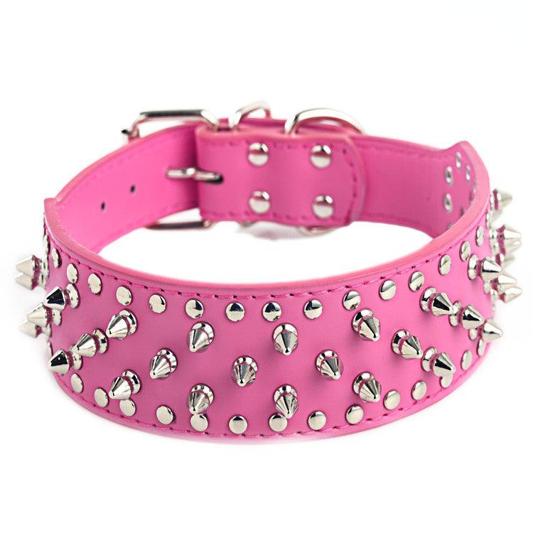 Pet Collar Large Dog Rivet Collar - Dog Hugs Cat