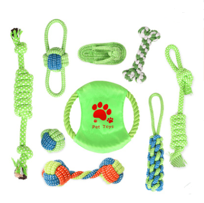 Molar Supplies Cotton Rope Toy Cat And Dog Rope Knot Toy Dog Bite Cleaning Tooth Toy Set - Dog Hugs Cat