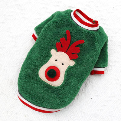 Christmas Costume Coral Fleece Dog Sweater - Dog Hugs Cat