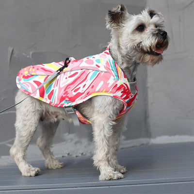 Pet New Dog Jacket Print Waterproof Reflective Cotton Clothes - Dog Hugs Cat