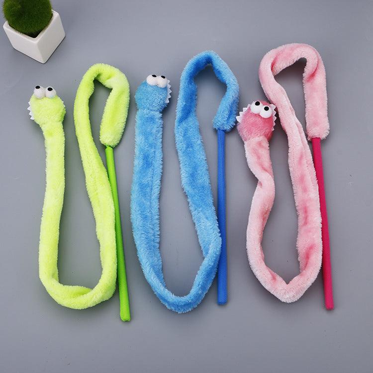 Pet Cat Toy Cartoon Snake Funny Cat Rod Cat Interactive Toy Funny Cat Rod - Dog Hugs Cat