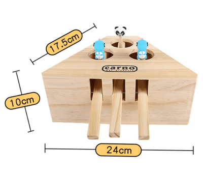 Solid Wood Cat Toy , Hamsters, Kittens, Interactive Toys - Dog Hugs Cat