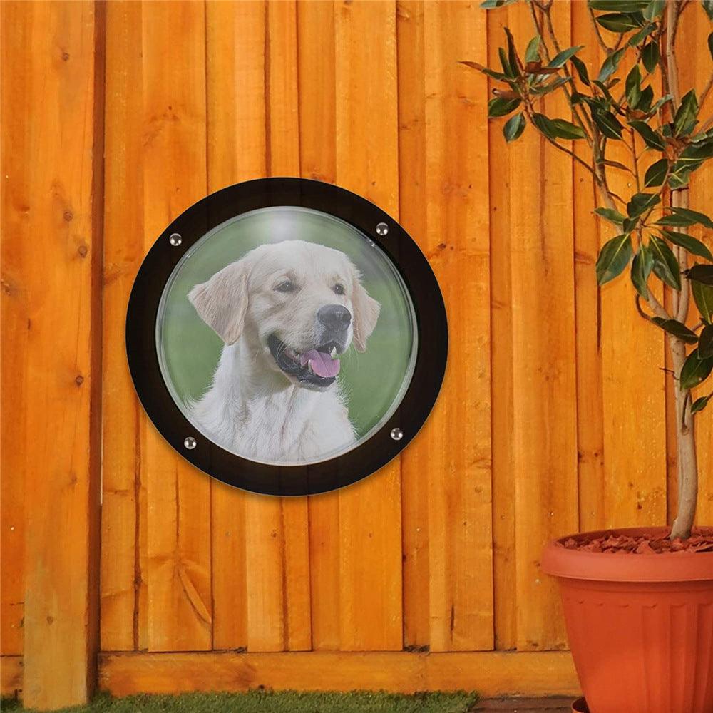Dedicated Fence Window Transparent Semicircular Acrylic Fence Pet Cat Door - Dog Hugs Cat