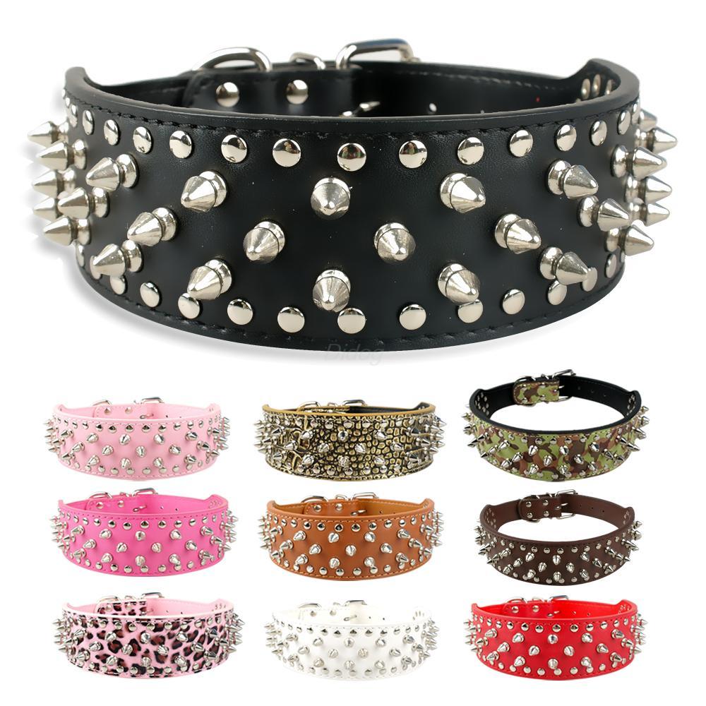 Pet Collar Large Dog Rivet Collar - Dog Hugs Cat