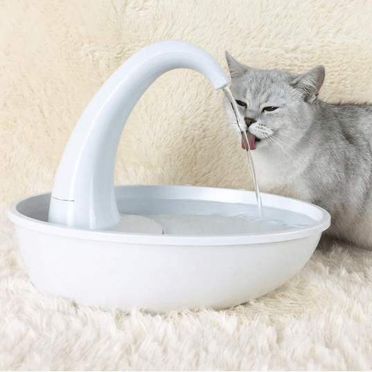 Automatic Swan Pet Cat Water Dispenser Drinking Bowl - Dog Hugs Cat