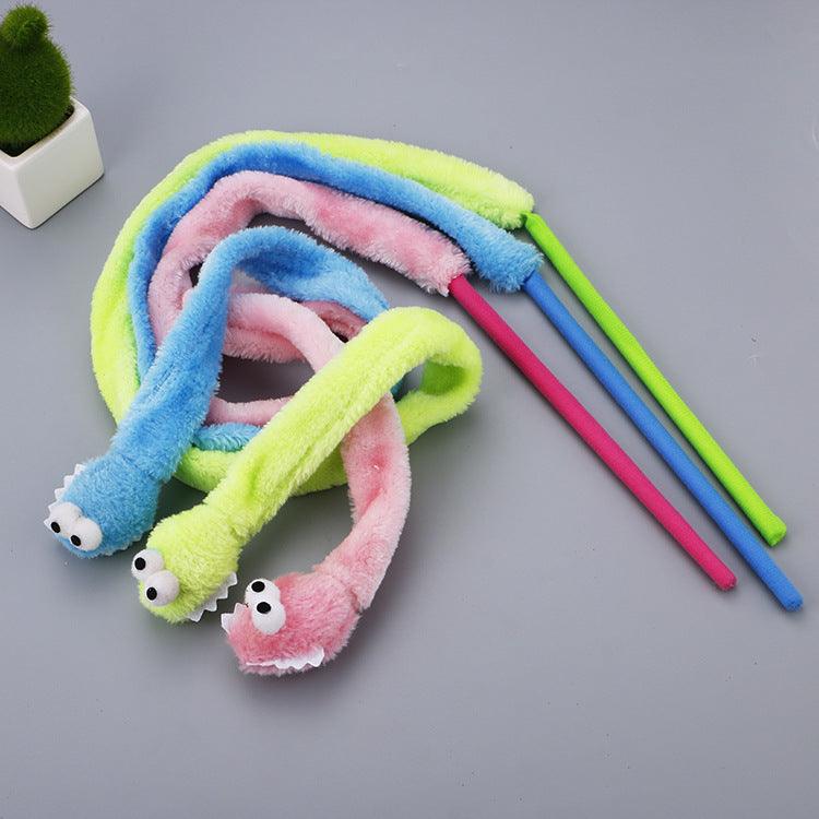 Pet Cat Toy Cartoon Snake Funny Cat Rod Cat Interactive Toy Funny Cat Rod - Dog Hugs Cat