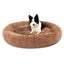 Fluffy Donut Dog Bed Warm Soft Long Plush Pet Cushion Dog House Cat Bed Washable Pet Sofa Mat Calming Samll Large Dog Beds - Dog Hugs Cat