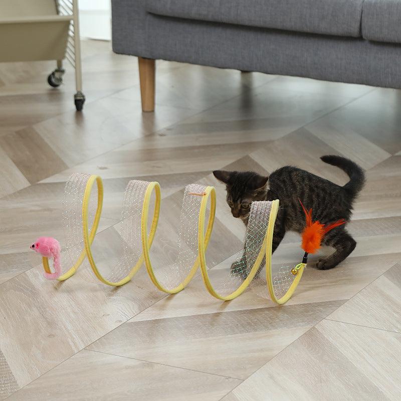 New Pet Toys S Type Cat Tunnel Toy Folding Channel Pets Supplies - Dog Hugs Cat