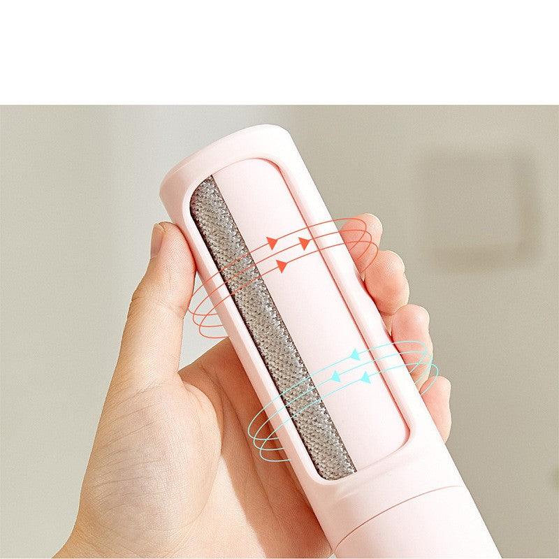 2-in-1 Pet Hair Remover: Portable Self-Cleaning Brush for Effortless Fur and Lint Removal - Dog Hugs Cat