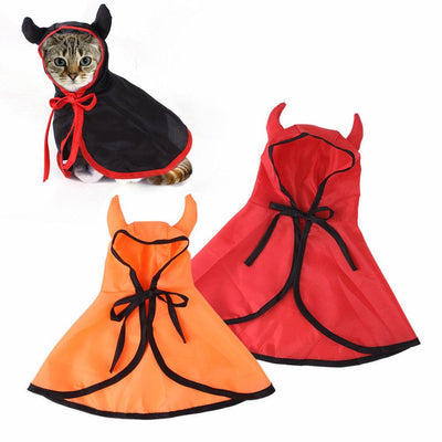 Halloween Pet Dog Cat Horn Cloak Cape - Dog Hugs Cat