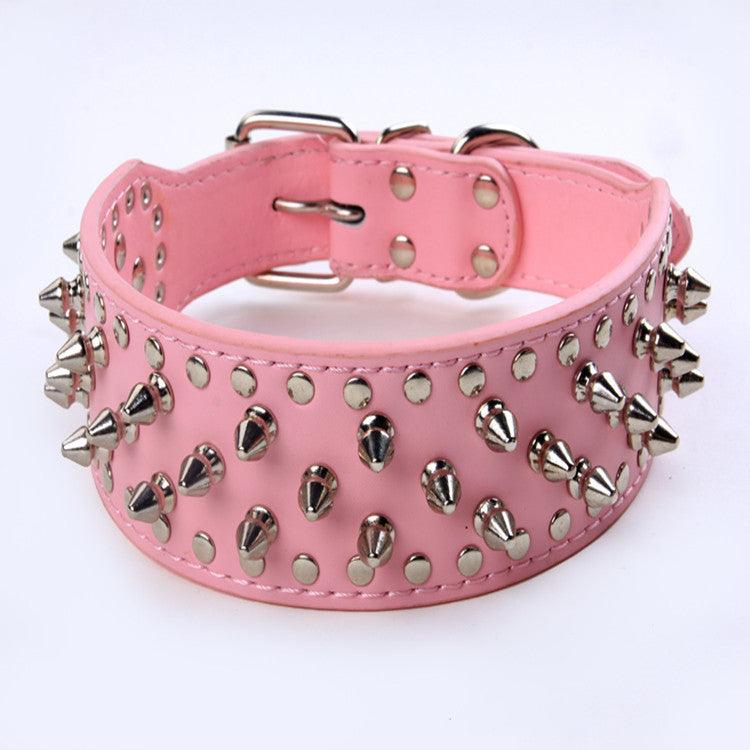 Pet Collar Large Dog Rivet Collar - Dog Hugs Cat