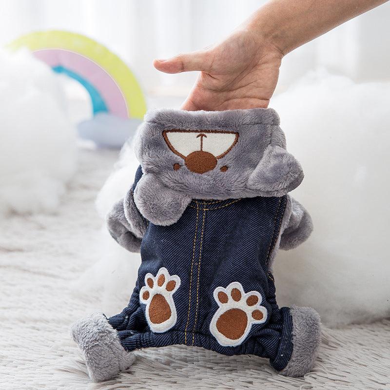 Pet Fun Paw Print Bear Pet Clothes - Dog Hugs Cat
