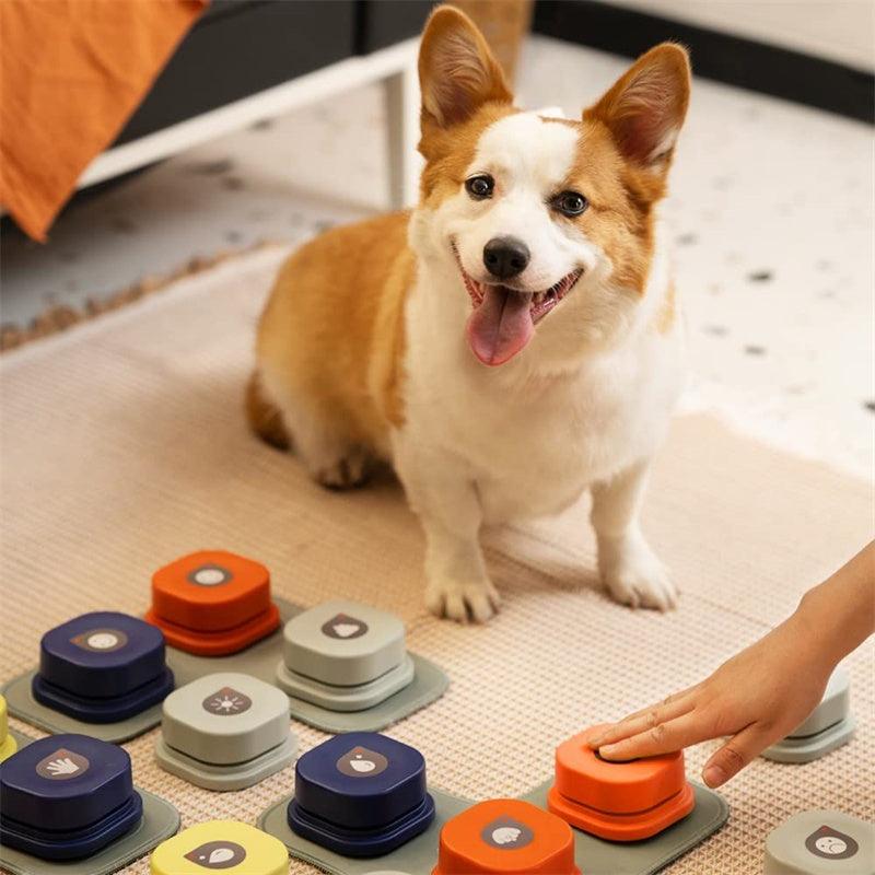 4 Colors Pet Communication Button One-click Prevent Physical Inactivity Recordable Dog Talking Button Toy Cat Toy Pet Products - Dog Hugs Cat
