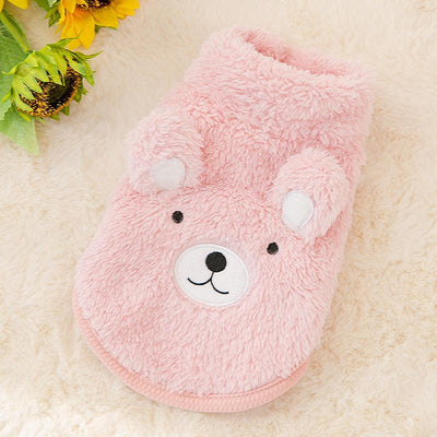 Warm Three-Dimensional Bear Patch Two-Leg Fleece - Dog Hugs Cat