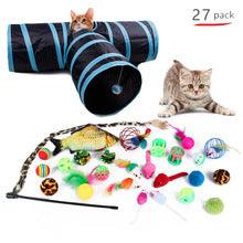 22-Piece Funny Cat Toy Set with Cat Tunnel - Interactive Pet Toys for Endless Fun - Dog Hugs Cat