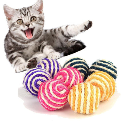 Cat Scratching Toy Sisal Tease Cat Ball - Dog Hugs Cat