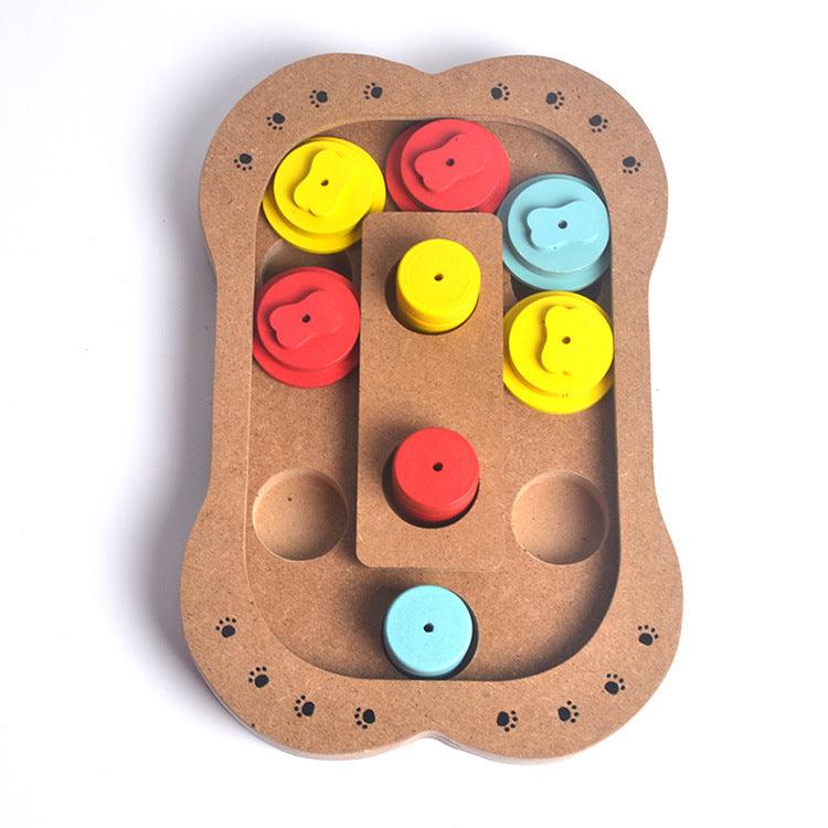 Pet Dog, Puzzle Toy New Wooden Play Feeding Multi-Functional Pet Toys - Dog Hugs Cat