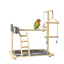 Wooden Small Cockatiel Floor Parrot Standing Stand - Dog Hugs Cat