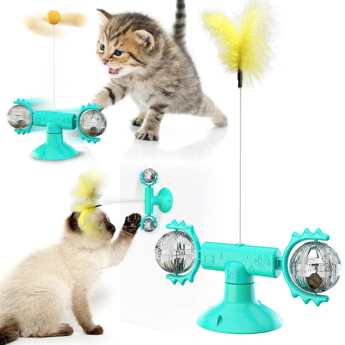 Cat Turntable Cat Windmill Toy Glowing Toy - Dog Hugs Cat