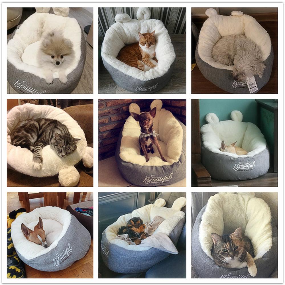 Pet Dog Bed Warming Soft Sleeping Bag Cushion Puppy Kennel - Dog Hugs Cat
