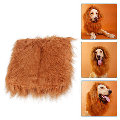 Cute Pet Cosplay Clothes Transfiguration Costume Lion Mane Winter Warm Wig Cat Large Dog Party Decoration With Ear Pet Apparel - Dog Hugs Cat