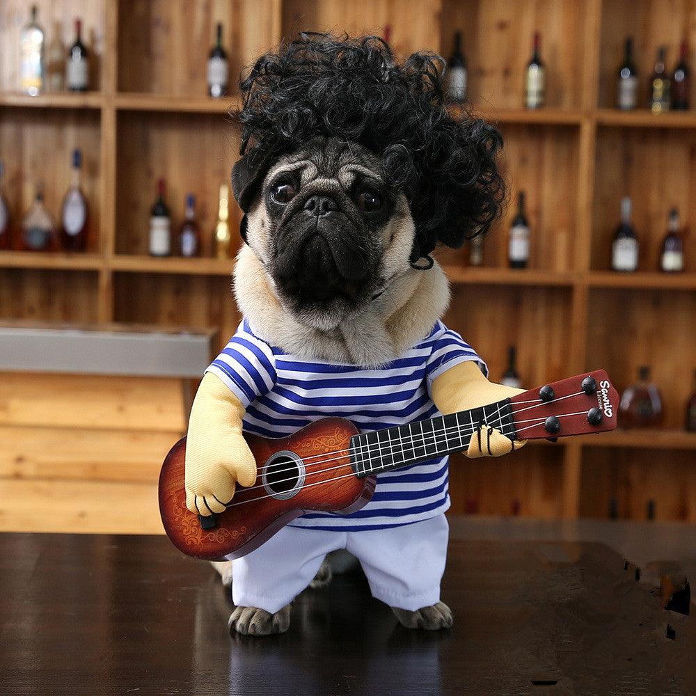 Pet Dog Guitarist Dress - Dog Hugs Cat
