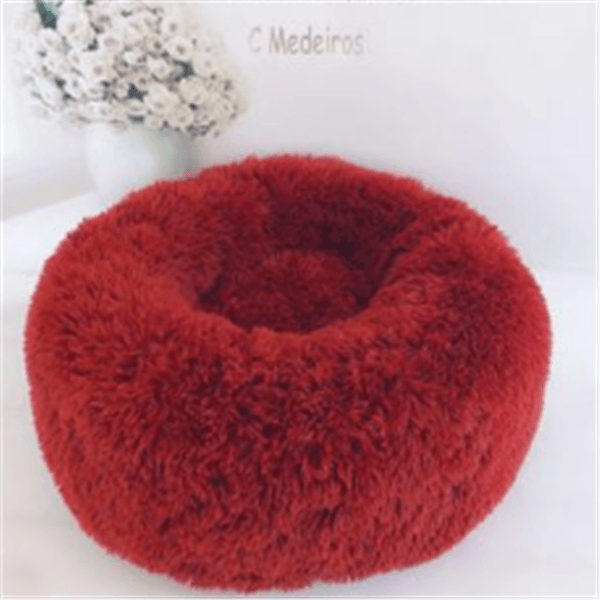 Round Long Hairy Autumn And Winter Nest Pad Cat Mattress - Dog Hugs Cat