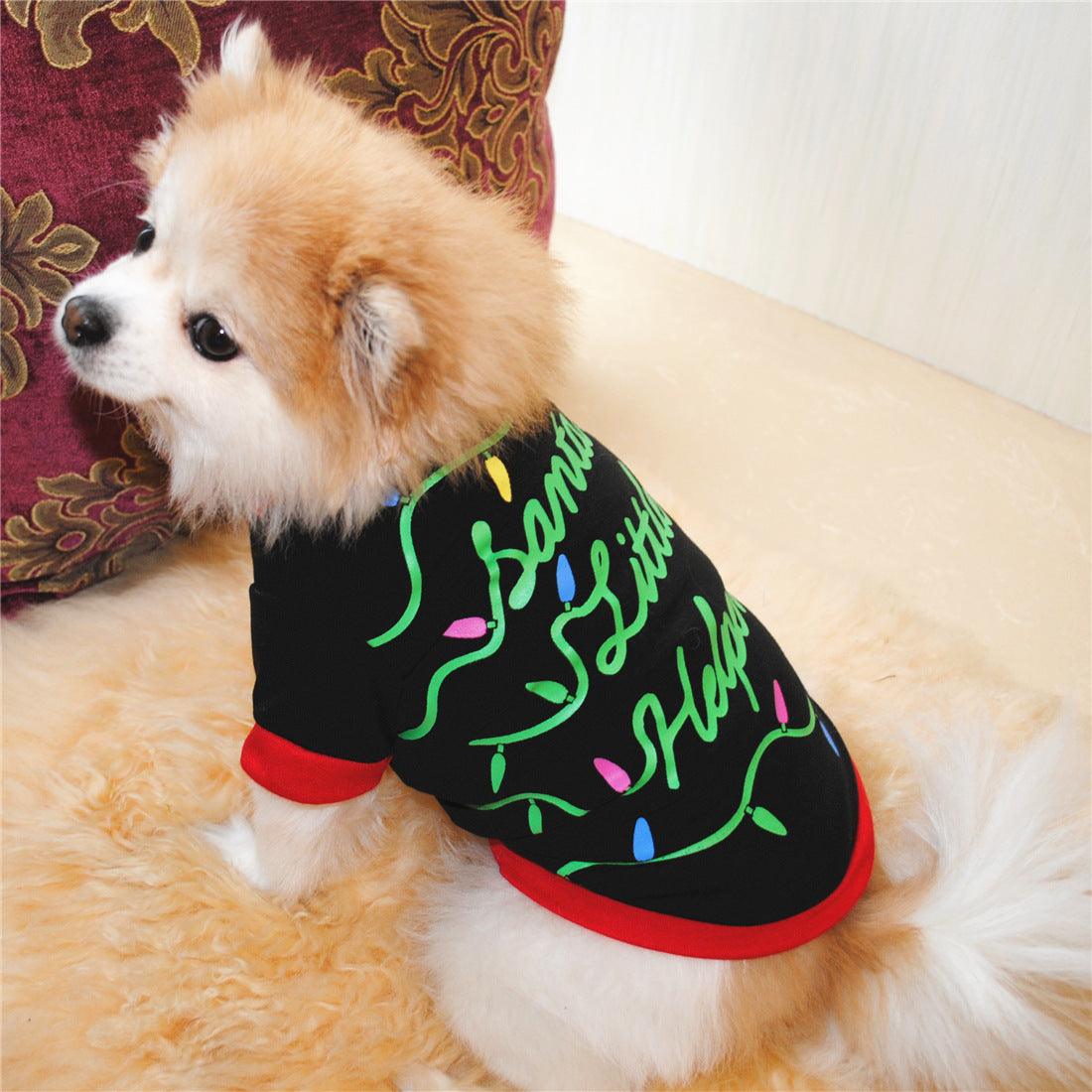 Dog Christmas Costume T-Shirt Vest - Dog Hugs Cat