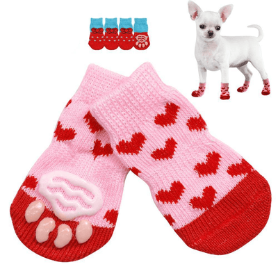 Pet Knit Skid Warm Love Cotton Socks - Dog Hugs Cat