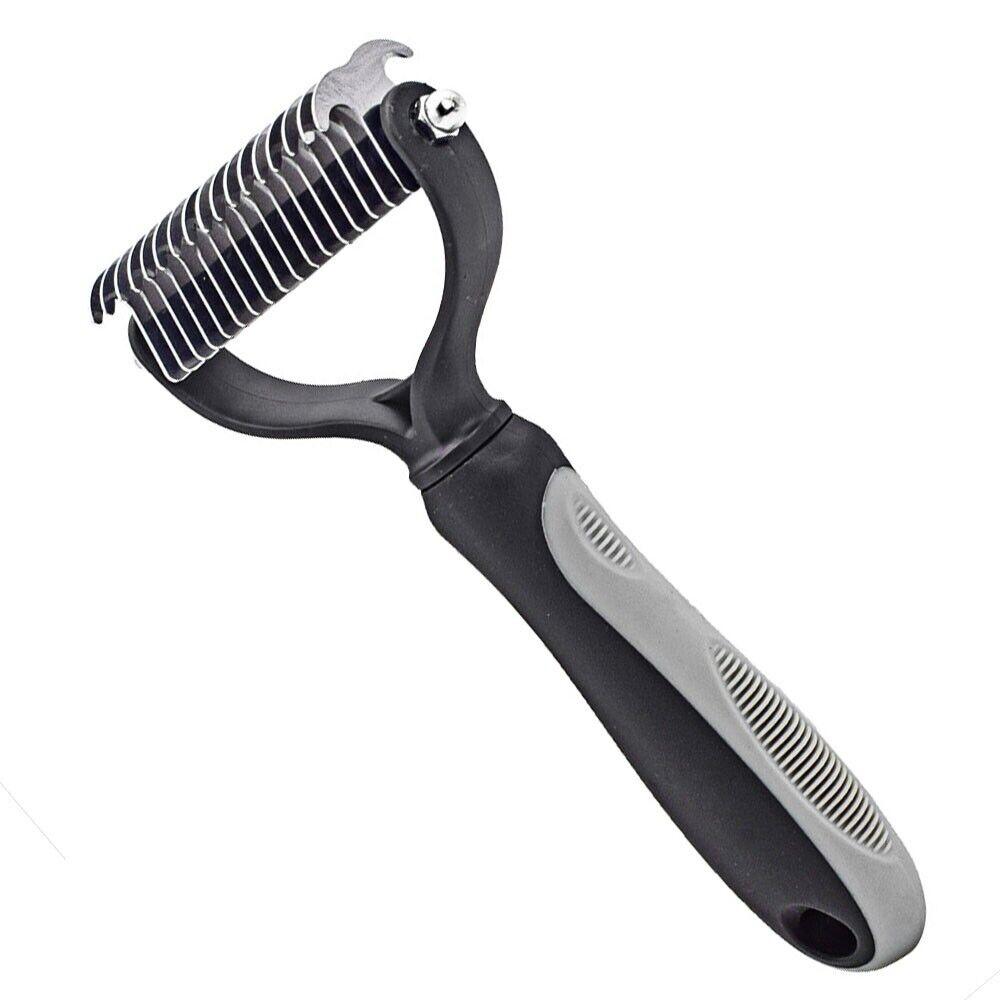 Professional Pet Grooming Tool 2 Sided Undercoat Dog Cat Shedding Comb Brush Pet - Dog Hugs Cat