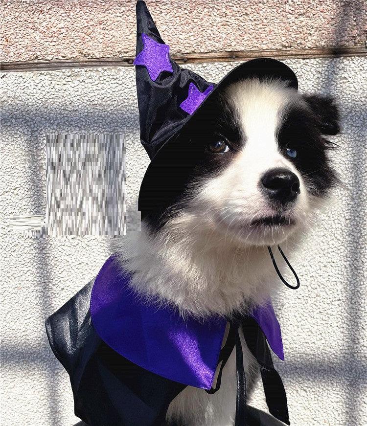 Pet Halloween Wizard Dressup Decoration Set - Dog Hugs Cat