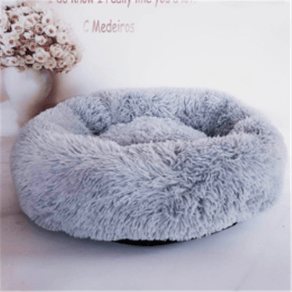 Round Long Hairy Autumn And Winter Nest Pad Cat Mattress - Dog Hugs Cat