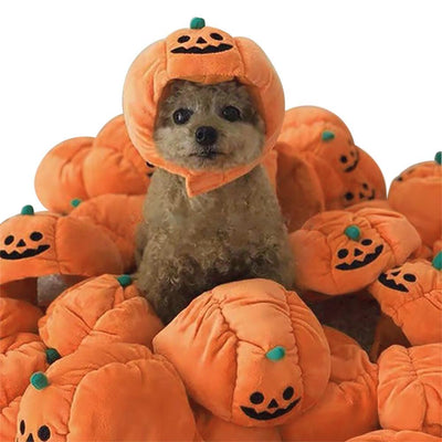 Cute Pet Hat Halloween Pumpkin Pet Dog Cat Hat Dress Up Headdress Small Dog Cat Cosplay Costume Decorative Hat Pet Accessoires - Dog Hugs Cat