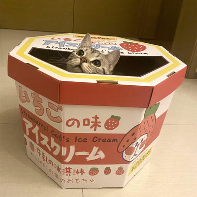 Amusement Park Scratcher Cat Litter Corrugated Paper - Dog Hugs Cat